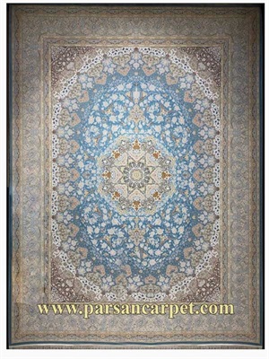 کارخانه فرش 1500 شانه طرح مهرگان آبی کد 5252