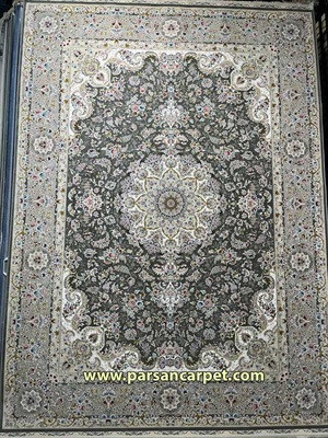 قیمت فرش 1500 شانه مدل گلریس زغالی گل برجسته