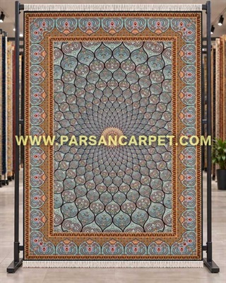 فرش 1700 شانه طرح گنبدی آبی