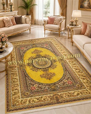 فرش 1700 شانه ابریشمی طلایی رنگ مدل یونا