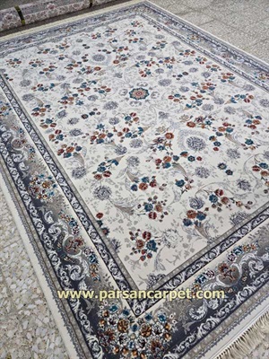 خرید اینترنتی فرش 500 شانه ورژن طرح نویان کرم با قیمت مناسب