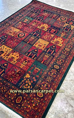 خرید فرش ماشینی اکریلیک سنتی | فرش 700 شانه خشتی لاکی