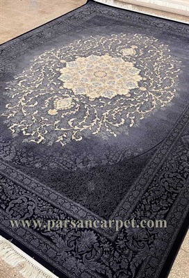 فرش بی سی اف 700 شانه مدل یشیم سرمه ای | پخش عمده فرش