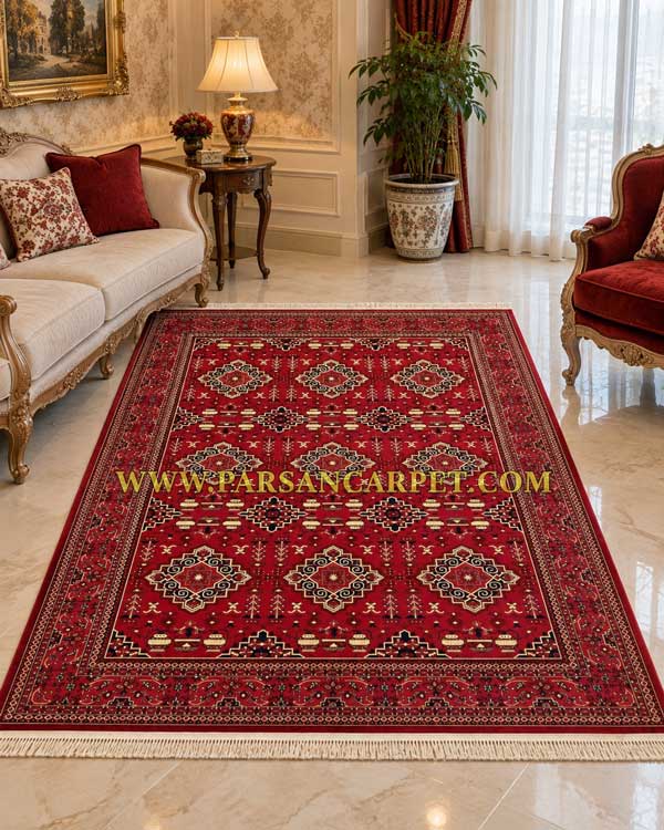 فرش 700 شانه سنتی بلوچی کد 6606 قرمز لاکی