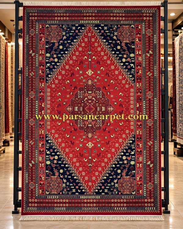 فرش 700 شانه سنتی بلوچی قرمز لاکی کد 4860