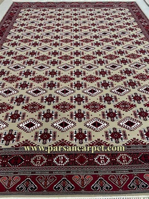 فرش 700 شانه طرح ترکمن حصار گل | فرش سنتی