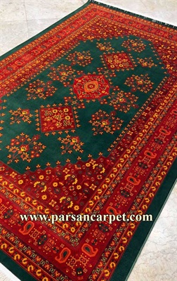 فرش ماشینی سنتی سبز کد 70019 | کلکسیون بلوچ