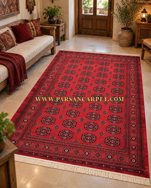 فرش 700 شانه سنتی بلوچی کد 4646 لاکی قرمز