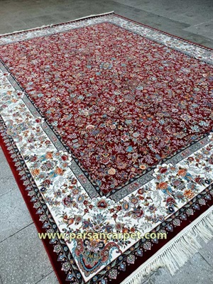 فروش ویژه فرش ماشینی طرح افشان سارینا با رنگ لاکی