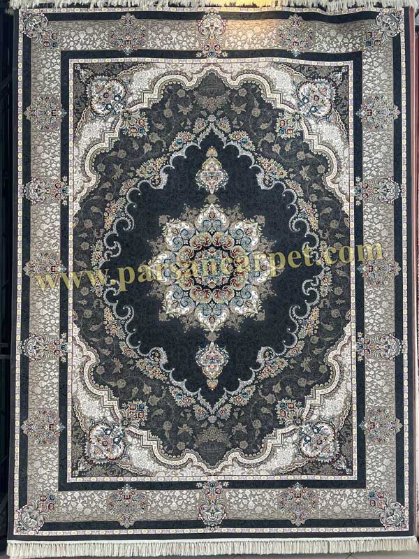 فرش 700 شانه طرح کرشمه دودی