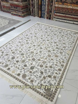 فرش 700 شانه نخ تاپس طرح لِنا کرم | خرید اقتصادی با کیفیت درجه یک