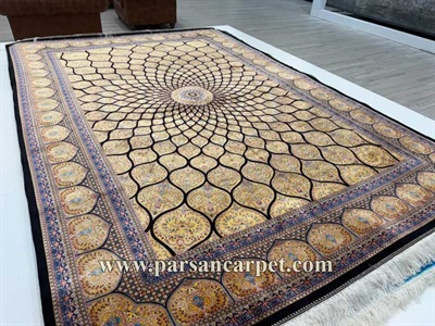 فرش 1500 شانه ویسکوز طرح گنبدی | فرش لاکچری صادراتی