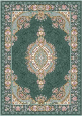 خرید مستقیم فرش چاپی 1200 شانه سبز کله غازی از کارخانه کاشان