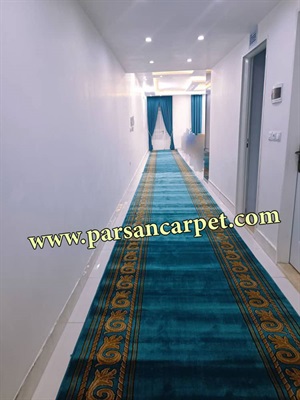 خرید فرش تشریفاتی هتلی ارزان قیمت آبی کد 132