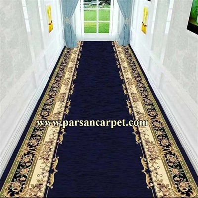 فرش تشریفاتی سرمه ای حاشیه طرح دار سفارشی کد 209