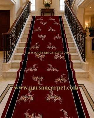 فرش تشریفاتی قرمز هتلی با کیفیت ممتاز مناسب ورودی لوکس کد 93