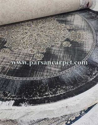 قیمت فرش دایره ای زغالی 1200 شانه کاشان