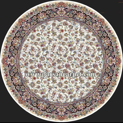 قیمت فرش دایره 1200 شانه طرح افشان مروارید