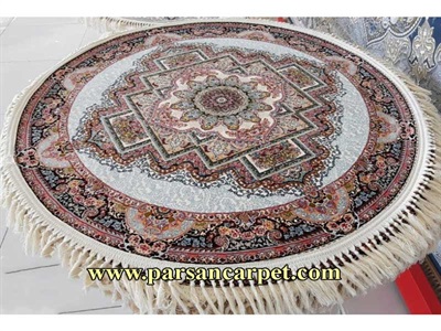 فروش اینترنتی فرش گرد طرح حوض نقره – فرش گرد 1200 شانه
