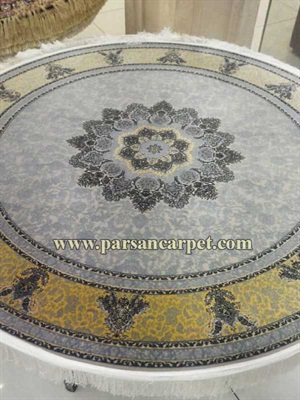 خرید فرش دایره ای ماشینی حاشیه زرد 700 شانه