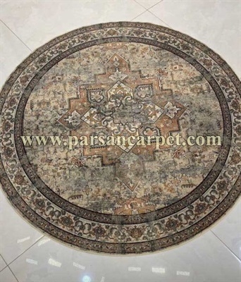 فرش ماشینی دایره ای کهنه نما 700 شانه کلاریس مدل هریس