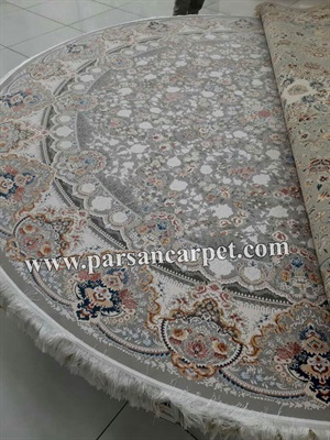 خرید اینترنتی فرش دایره ای نقره ای دلفینی 1200 شانه
