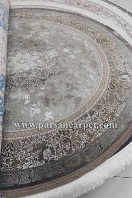 خرید فرش دایره ای پتینه ای طوسی جدید