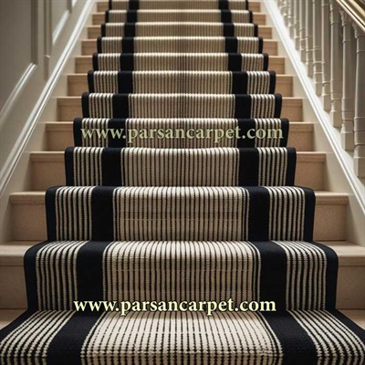 خرید فرش تشریفاتی مشکی مخصوص راه پله هتل و تالار کد 223