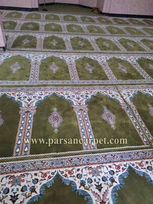 بهترین فرش سجاده ای نمازخانه طرح مناجات سبز