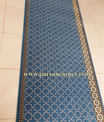 خرید فرش مساجد بدون محراب طرح شمسه آبی