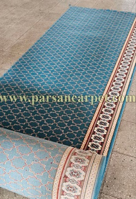 فرش سجاده ای آبی رنگ نخ ورژن درجه یک | فرش نمازخانه