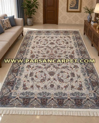 فرش طرح 700 اکریلیک کد 102 کرم افشان