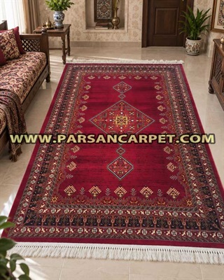 فرش طرح 700 شانه سنتی عشایری کد 104 لاکی