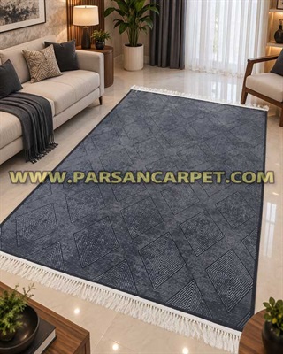 فرش طرح 700 مدرن اکریلیک طوسی دودی کد 122