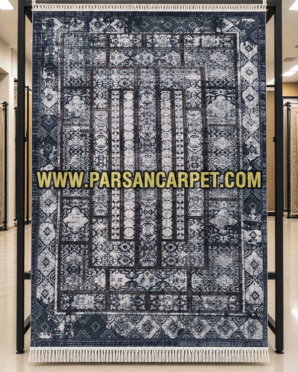 فرش طرح 700 طوسی دودی کد 121 مدرن