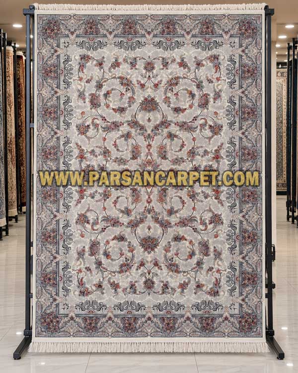 فرش طرح 700 اکریلیک کد 102 کرم افشان