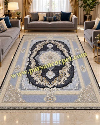 فرش 1200 شانه طرح ویکتوریا سرمه ای | خرید اینترنتی از کارخانه