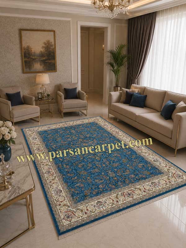 فرش 1500 شانه آبی کد 6600