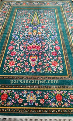 فرش ماشینی سایز بزرگ 1200 شانه اکریلیک چاپی رنگ کله غازی