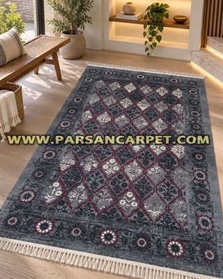 فرش طرح 700 اکریلیک ارزان طوسی کد 112