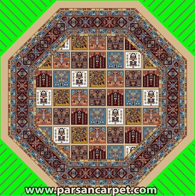 فرش هشت ضلعی طرح گبه کد 11