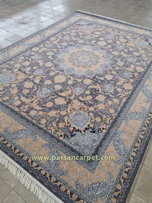 قیمت فرش ورژن 700 شانه طلاکوب طرح صبا رنگ دودی