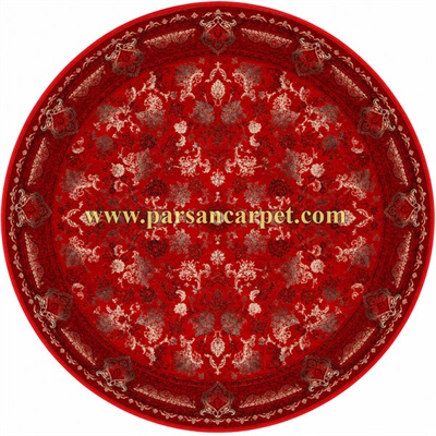 فرش ماشینی گرد 1200 شانه لاکی طرح آوا