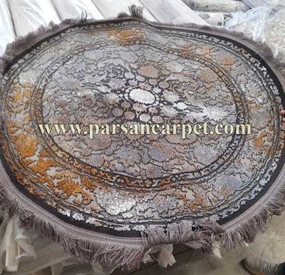 فرش دایره ای طلاکوب نقره ای | انتخاب شیک برای دکوراسیون