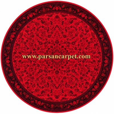 فرش دایره 1200 شانه لاکی طرح ترمه | فرش پتینه