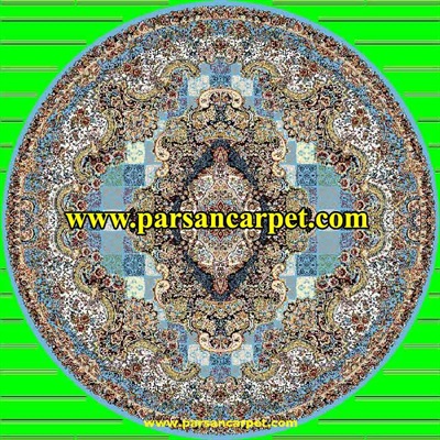 فرش گرد 700 شانه طرح حوض نقره ای
