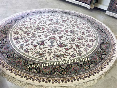 فرش گرد طرح افشان ترانه 1200 شانه – فرش دایره کاشان