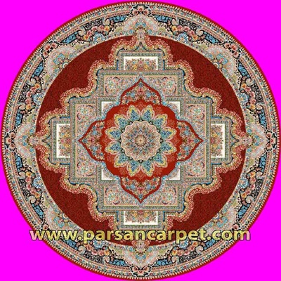 فرش گرد 1200 شانه طرح حوض نقره ای