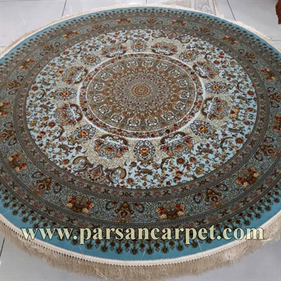 سایت فرش ماشینی گرد دایره ای آبی فیروزه ای