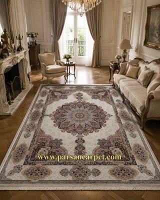 خرید فرش 1200 شانه طرح ژیوان کرم از کارخانه